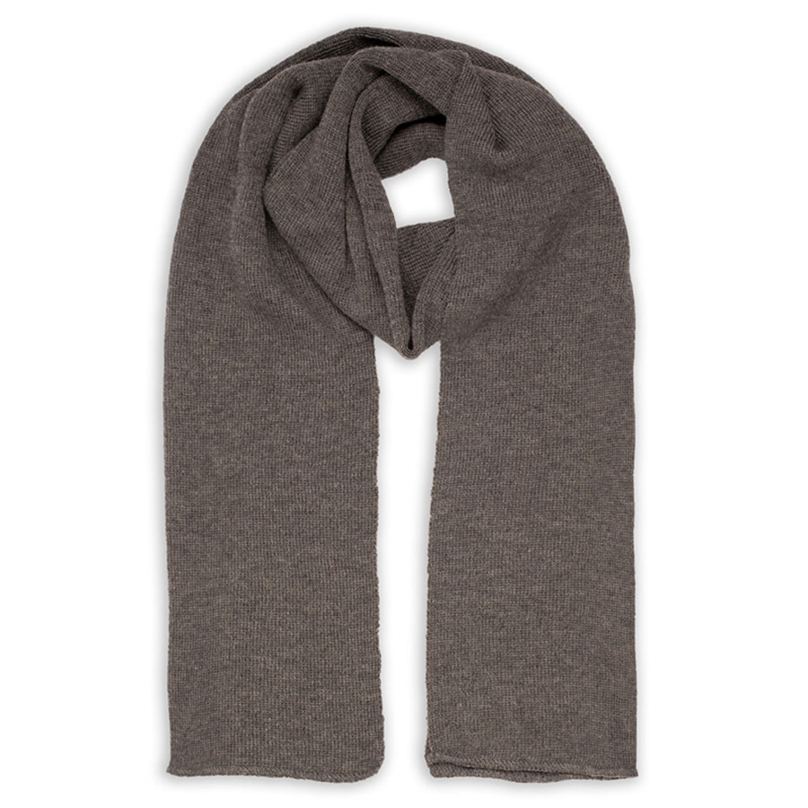 Шарф вязаный  двойной &quot;WIND SCARF&quot;_серый,100% акрил