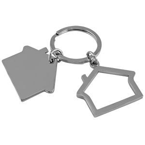 Брелок  &quot;Домики&quot;, 3х2,5х0,2 см, металл, лазерная гравировка