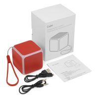 Портативная колонка Cube с подсветкой, красный
