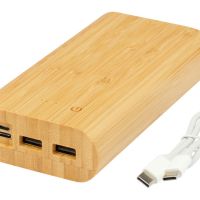 Портативное зарядное устройство Tulda из бамбука, 20 000 мАч, натуральный
