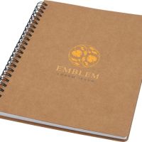 Блокнот Cobble на пружине, формат A5, изготовленный из переработанного картона, с листами из каменной бумаги, натуральный