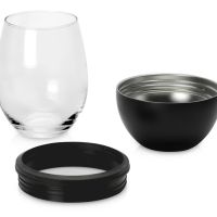 Тумблер для вина WINE KUZIE, черный