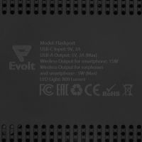 Складная зарядная станция с беспроводной зарядкой Flashport, 15 Вт, черный