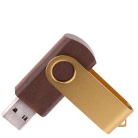 Флешка TWIST WOOD COLOR Темное дерево с золотистым 4014.32.17.8ГБ