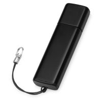 Флеш-карта USB 2.0 16 Gb металлическая с колпачком Borgir, черный