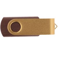 Флешка TWIST WOOD COLOR Темное дерево с золотистым 4014.32.17.8ГБ