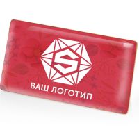 Значок металлический Прямоугольник закругленные углы, золотистый