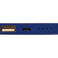 Портативное зарядное устройство Shine с зеркальной гравировкой, 4000 mAh, синий