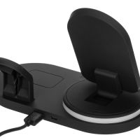 Складная зарядная станция с беспроводной зарядкой Flashport, 15 Вт, черный