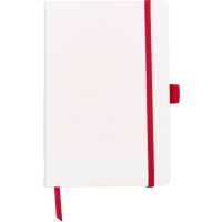 Блокнот ColorNote White, твердая обложка A5, 80 листов, белый с красным