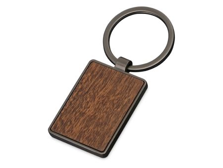 Брелок из темного металла и дерева Timber, черный/коричневый