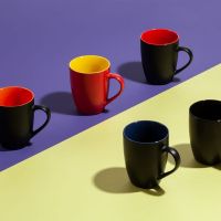 Кружка Bright Tulip, матовая, красная с желтым