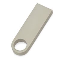 USB 2.0-флешка на 16 Гб с мини чипом и круглым отверстием, серебристый