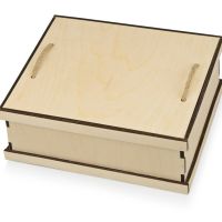 Подарочный набор с кофе, чашками в деревянной коробке Кофебрейк