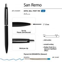 Ручка SAN REMO шариковая  автоматическая, черный металлический корпус, 1.00 мм, синяя