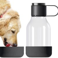 Бутылка для воды 2-в-1 Dog Bowl Bottle со съемной миской для питомцев, 1500 мл, черный