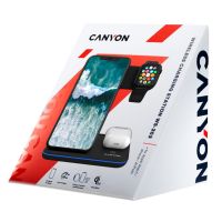 Беспроводное зарядное устройство для гаджетов 3-в-1 с технологией QI Canyon WS-303 (CNS-WCS303B), 15W, черный