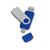 USB3.0/USB Type-C флешка на 16 Гб Квебек C, синий