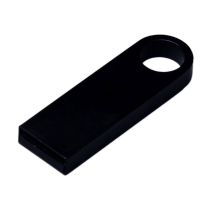 USB 2.0-флешка на 16 Гб с мини чипом и круглым отверстием, черный