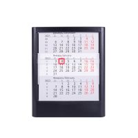 Календарь настольный на 2 года, черный, 13 х16 см, пластик, тампопечать, шелкография