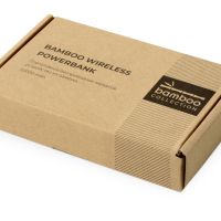 Внешний беспроводной аккумулятор из бамбука Bamboo Air, 10000 mAh