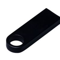 USB 2.0-флешка на 16 Гб с мини чипом и круглым отверстием, черный