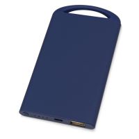 Портативное зарядное устройство Shine с зеркальной гравировкой, 4000 mAh, синий