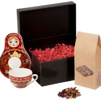 Подарочный набор: чайная пара, чай Глинтвейн, черный