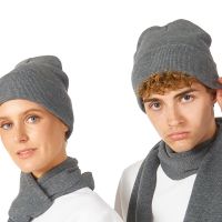 Шапка Dunant, двуслойная, серый меланж