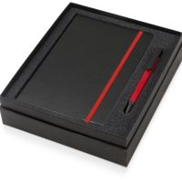 Подарочный набор Jacque с ручкой-подставкой и блокнотом А5, красный