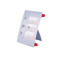 Календарь настольный на 2 года, серый с красным, 18х11 см, пластик, шелкография, тампопечать