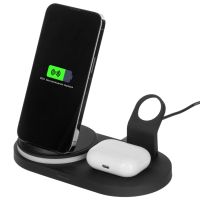 Складная зарядная станция с беспроводной зарядкой Flashport, 15 Вт, черный
