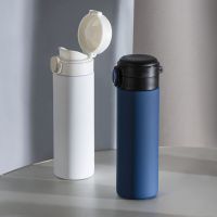 Вакуумная термокружка Waterline c кнопкой Guard, 400 мл, синий