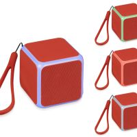 Портативная колонка Cube с подсветкой, красный