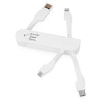 Универсальный переходник Smarty (Micro USB / Lightning / Type C), белый