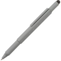 Ручка шариковая металлическая Tool, серый. Встроенный уровень, мини отвертка, стилус