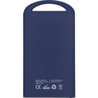 Портативное зарядное устройство Shine с зеркальной гравировкой, 4000 mAh, синий