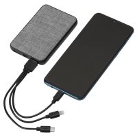 Портативное зарядное устройство из rPET Reborn, 5000 mAh, серый