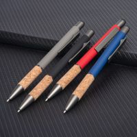 Ручка шариковая FACTOR GRIP со стилусом, черный/темно-серый, металл, пластик, пробка, софт-покрытие