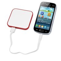 Портативное зарядное устройство (power bank) Квадрум, 2600 mAh, красный