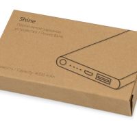 Портативное зарядное устройство Shine с зеркальной гравировкой, 4000 mAh, синий