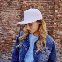 Бейсболка SNAP FIVE-S, 5 клиньев, пластиковая застежка, белый, 100% полиэстер, 300 г/м2