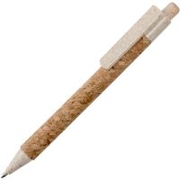 Ручка из пробки и переработанной пшеницы шариковая Mira, пробка/бежевый