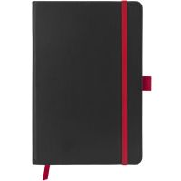 Блокнот ColorNote Black, твердая обложка A5, 80 листов, черный с красным