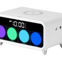 Часы с беспроводным зарядным устройством Rombica Timebox 1, белый