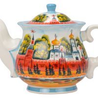 Набор Кремлевский: кукла на чайник, чайник заварной с росписью, чай травяной