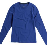 Ponoka женская футболка из органического хлопка, длинный рукав, синий