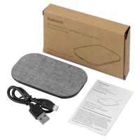 Беспроводное зарядное устройство из rPET Reborn, 10 W, серый
