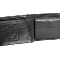Портмоне BUGATTI Primo, чёрное, натуральная воловья кожа, 12,5х1х9 см