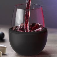Тумблер для вина WINE KUZIE, черный